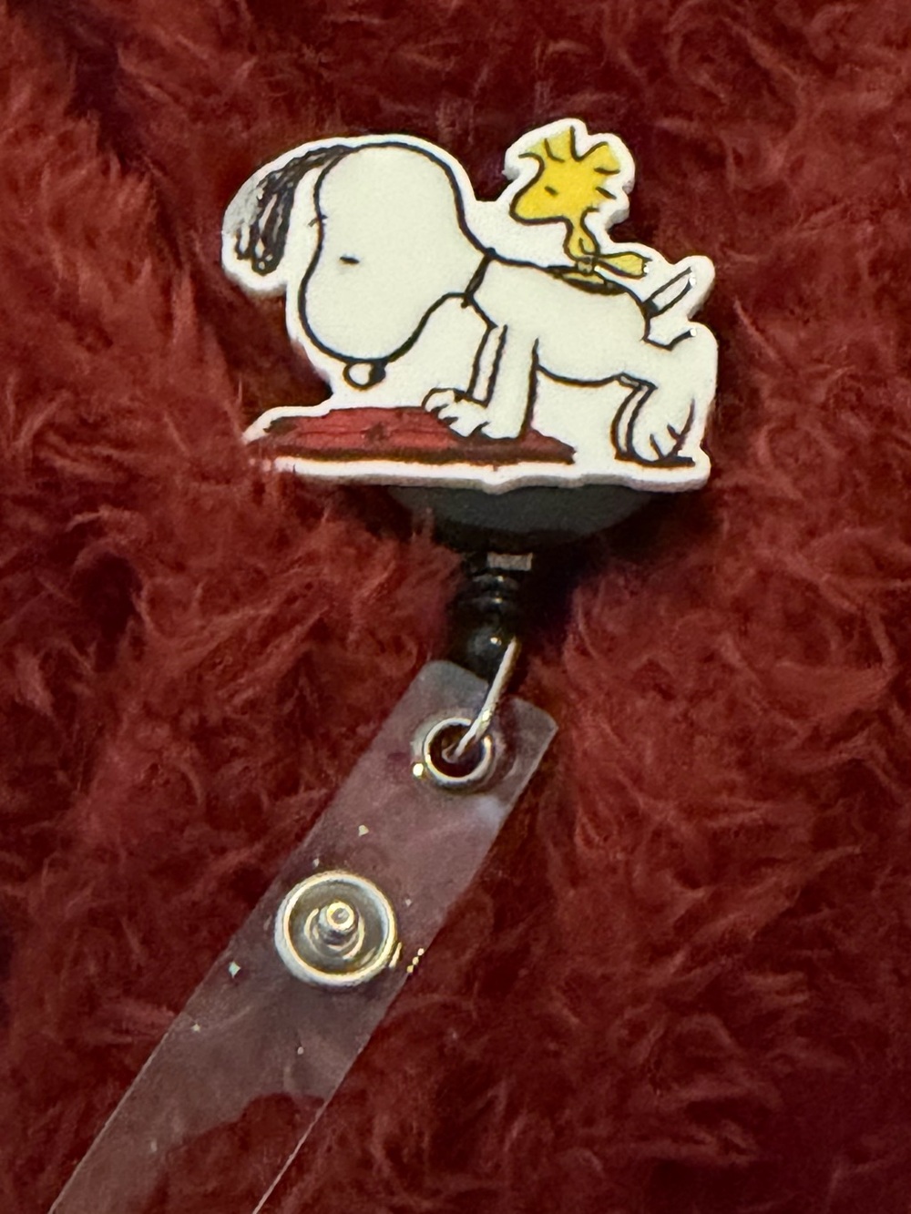 Peanuts Snoopy & Woodstock Badge Reel - White, Yellow, Black